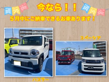 今なら！５月中にご納車できるお車あります！